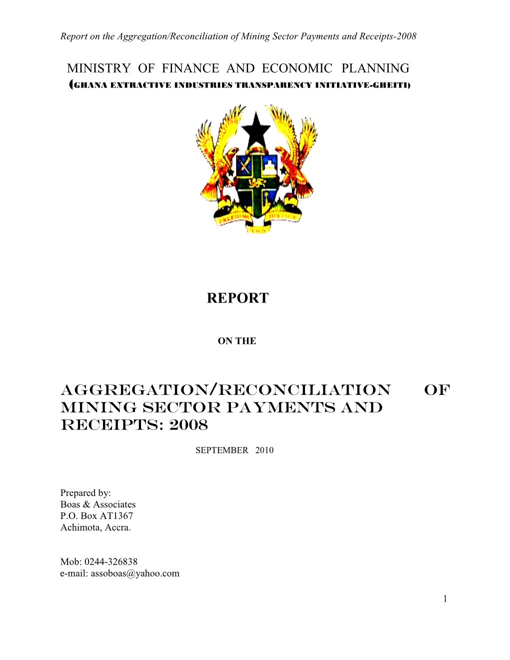Report Aggregation/Reconciliation