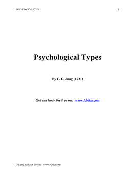 Psychological Types 1