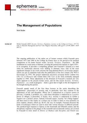 The Management of Populations