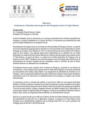 Colombia Ante La Guerra Del Paraguay Contra La Triple Alianza