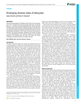 Emerging Diverse Roles of Telocytes Ayano Kondo and Klaus H