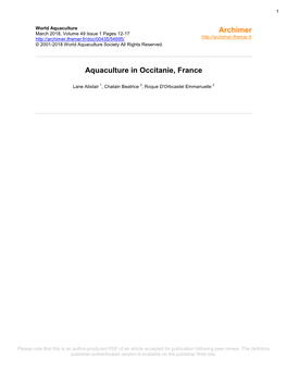 Aquaculture in Occitanie, France