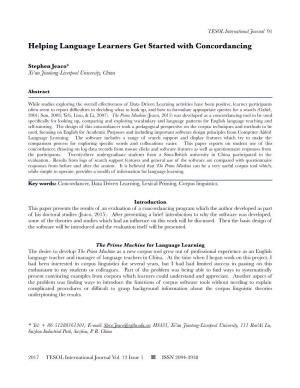 Helping Language Learners Get Started with Concordancing
