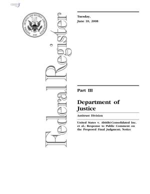 Department of Justice Antitrust Division