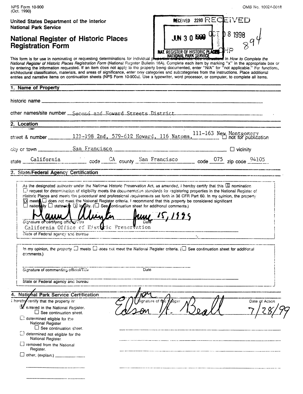 National Register of Historic Places Registration Form (Nationai Register Bulletin 16A)