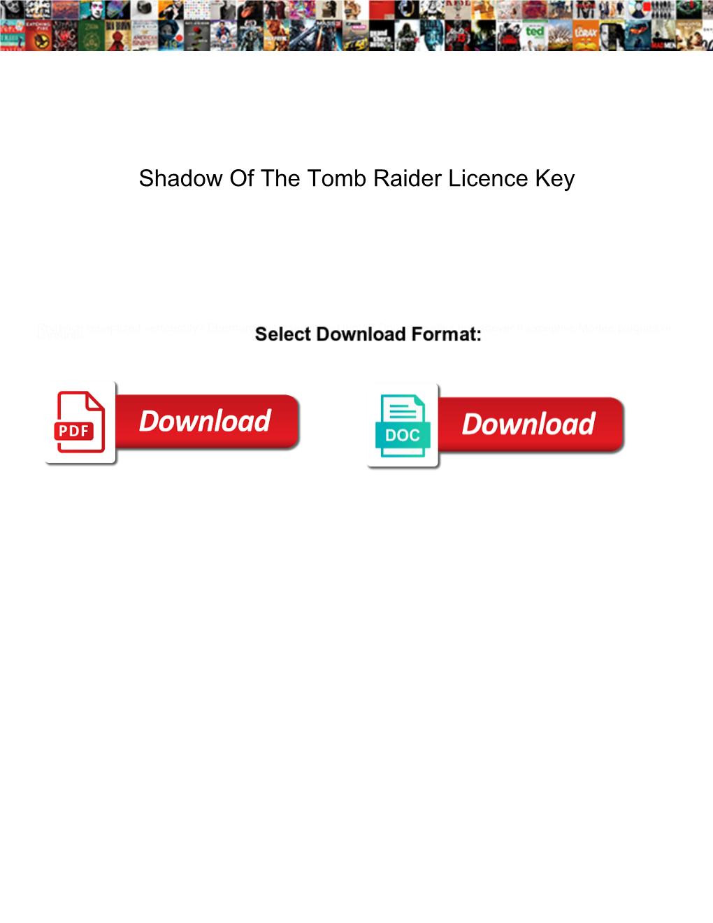 Shadow of the Tomb Raider Licence Key