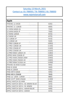 Price List Starcall Website 11