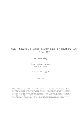 The Textile and Clothing Industry in the EU