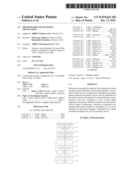 United States Patent (10) Patent No.: US 9,519,641 B2 Solntseva Et Al