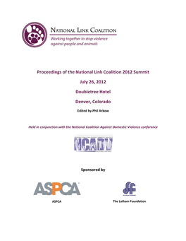 Proceedings of the 2012 National Link Coalition Summit Page 1