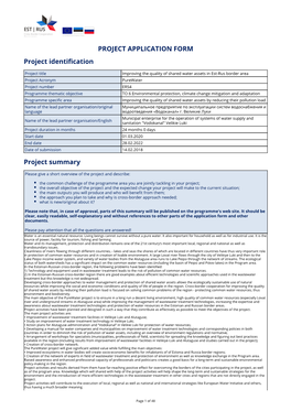 PROJECT APPLICATION FORM Project Identification Project Summary