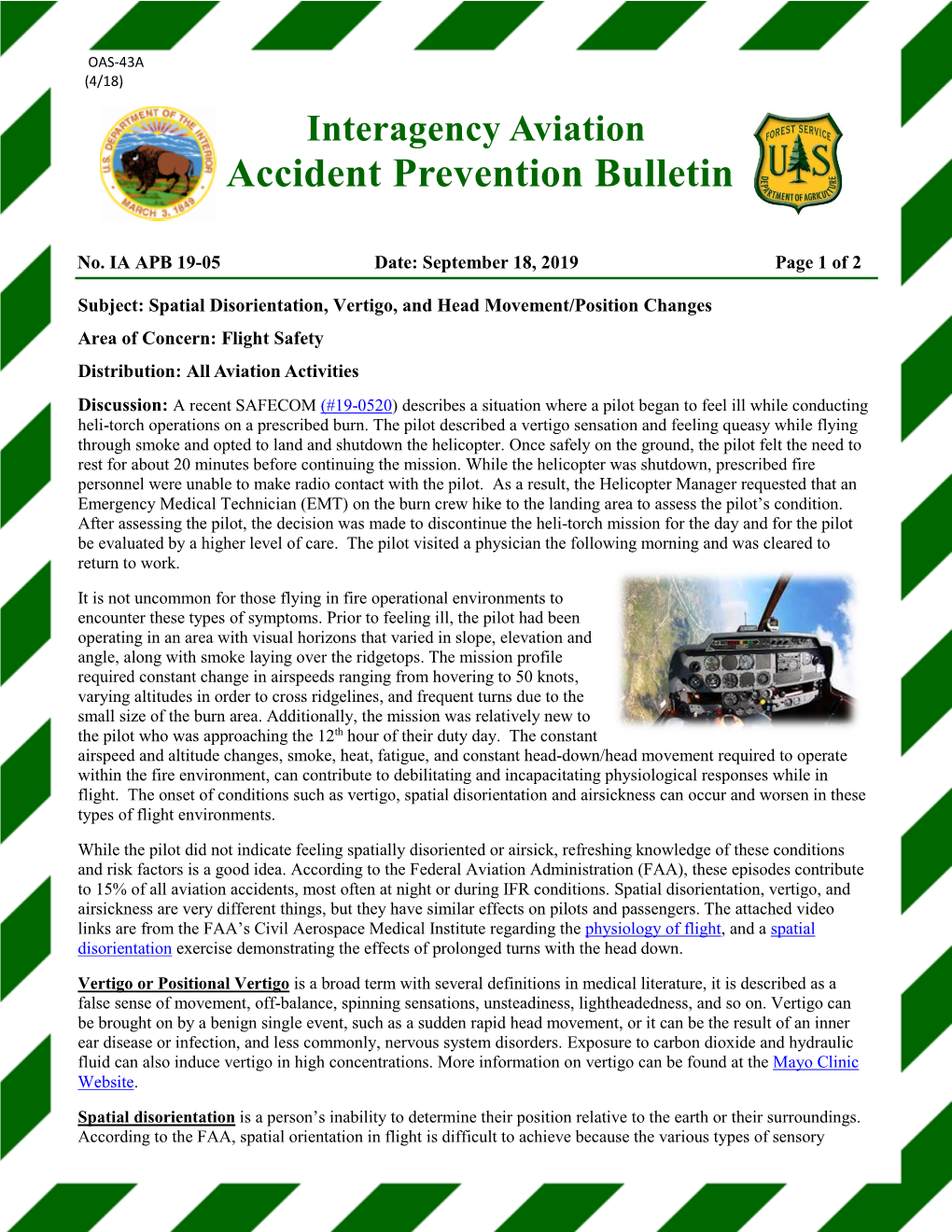 Interagency Aviation Accident Prevention Bulletin 19-05 Spatial