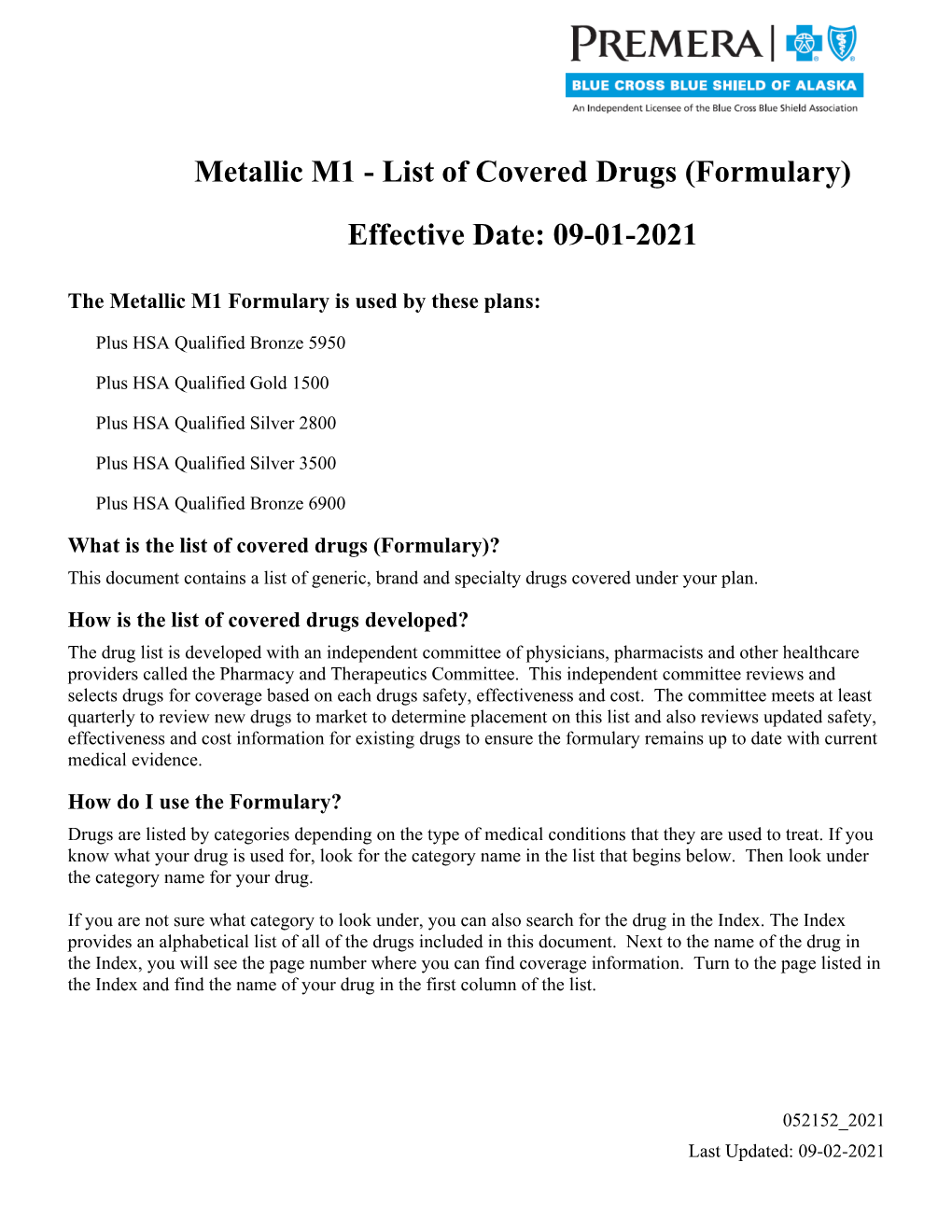 M1 Covered Drug List