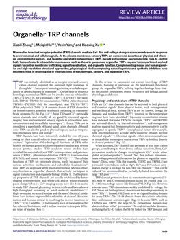 Organellar TRP Channels