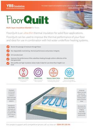 Floorquilt Is an Ultra Thin Thermal Insulation for Solid Floor Applications