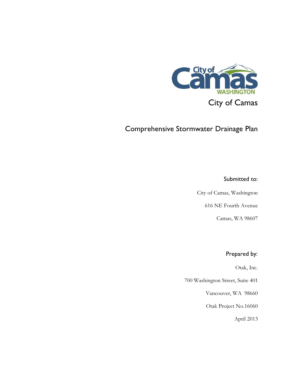 Draft Comprehensive Stormwater Drainage Plan