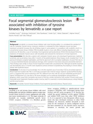 Focal Segmental Glomerulosclerosis Lesion Associated with Inhibition of Tyrosine Kinases by Lenvatinib