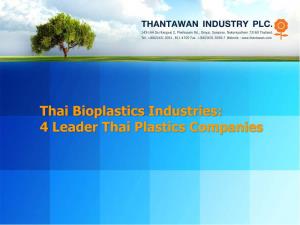 Thai Bioplastics Industries: 4 Leader Thai Plastics Companies