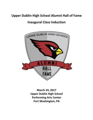 Upper Dublin High School Alumni Hall of Fame Inaugural Class Induction