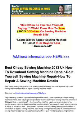 Sewing Machine Decorative Stitches