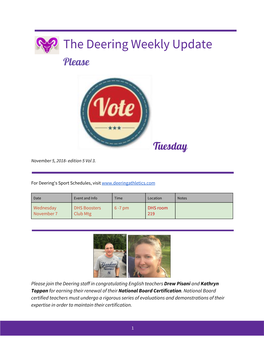 The Deering Weekly Update Please