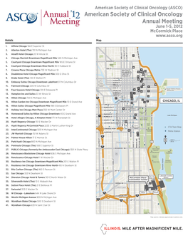 American Society of Clinical Oncology Annual Meeting June 1-5, 2012 Mccormick Place Hotels Map