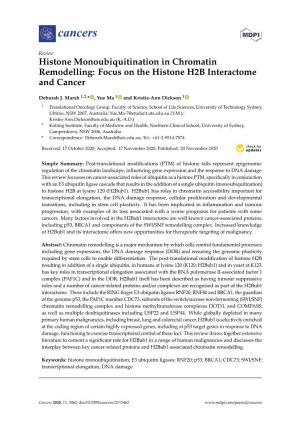 Histone Monoubiquitination in Chromatin Remodelling: Focus on the Histone H2B Interactome and Cancer