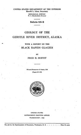 Geology of the Gerstle River District, Alaska