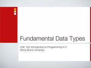 Fundamental Data Types
