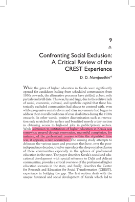 Confronting Social Exclusion: a Critical Review of the CREST Experience D