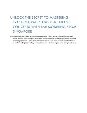 Unlock the Secret to Mastering Fraction, Ratio and Percentage Concepts with Bar Modeling from Singapore