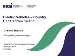 Electric Vehicles – Country Update from Ireland