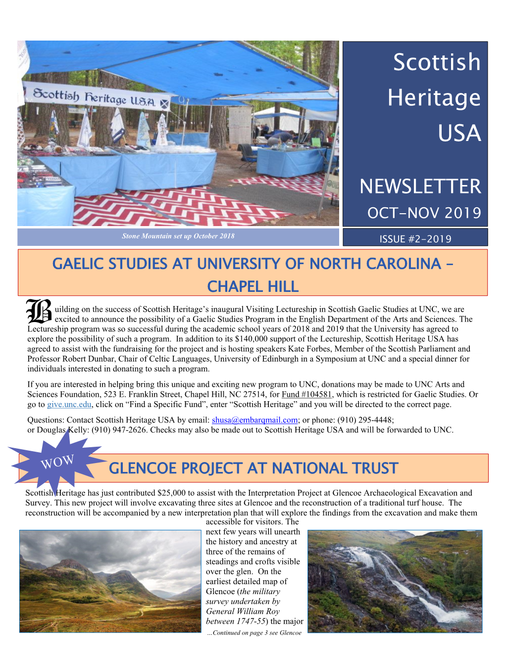 October and November 2019 Newsletter