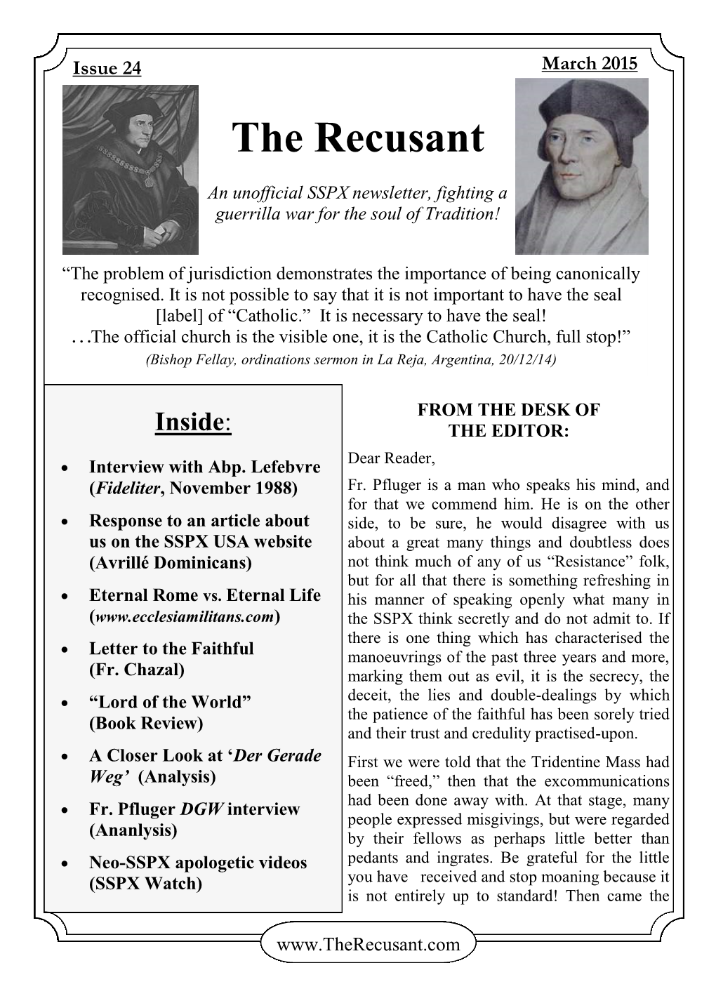 Issue 24 March 2015 the Recusant