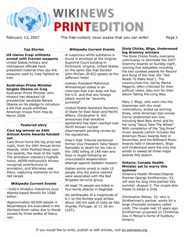 February 13, 2007 the Free-Content News Source That You Can Write! Page 1