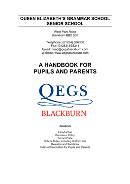A Handbook for Pupils and Parents