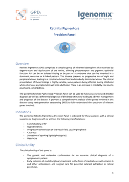 Retinitis Pigmentosa Precision Panel Overview Indications Clinical