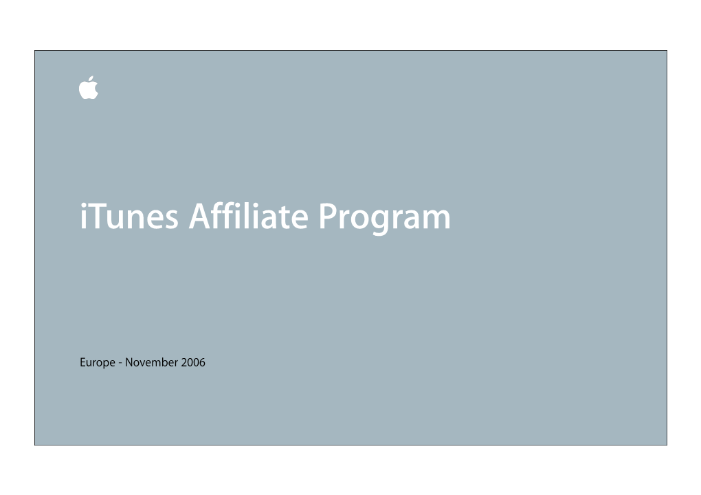 Itunes Affiliate Program