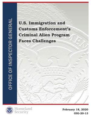 U.S. Immigration and Customs Enforcement's Criminal Alien