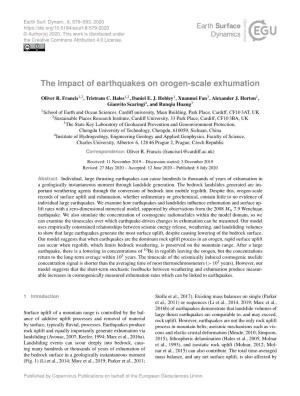 The Impact of Earthquakes on Orogen-Scale Exhumation
