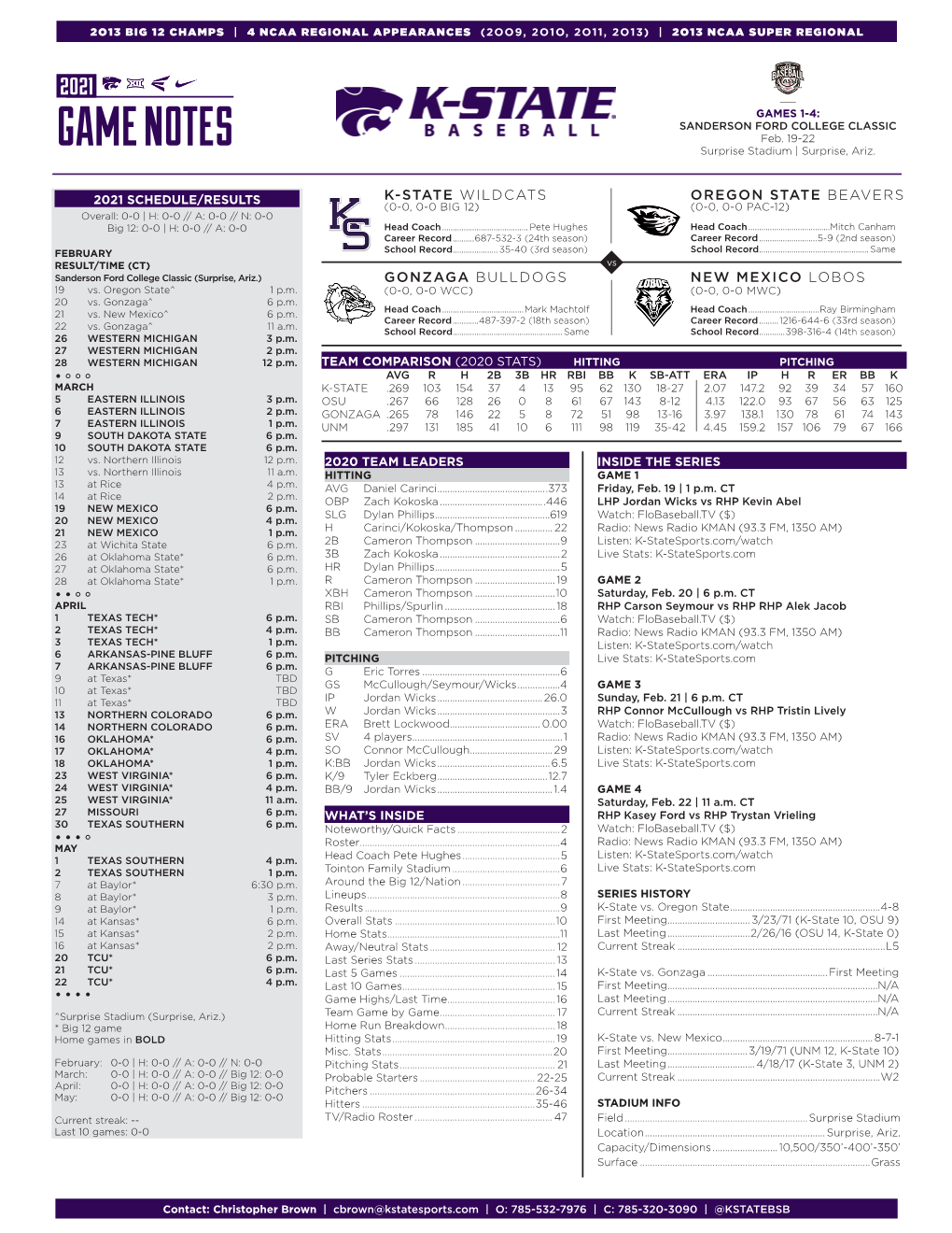 GAME NOTES Feb