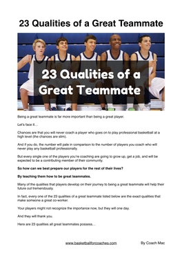 23 Qualities of a Great Teammate