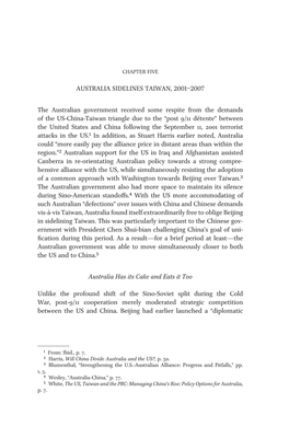 Australia Sidelines Taiwan, 2001–2007 the Australian Government