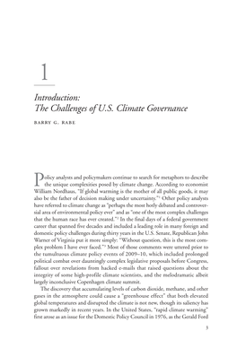 The Challenges of US Climate Governance