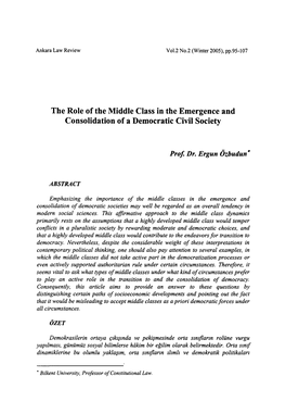 The Role of the Middle Class in the Emergence and Consolidation of a Democratic Civil Society