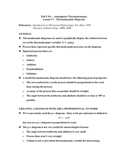 Thermodynamic Diagrams