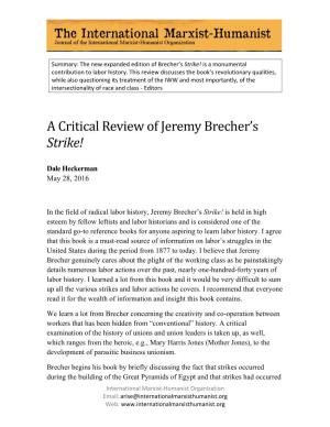 A Critical Review of Jeremy Brecher's Strike!