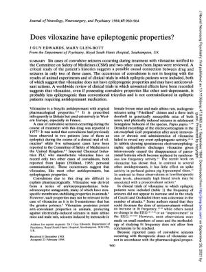 Does Viloxazine Have Epileptogenic Properties?