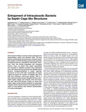 Entrapment of Intracytosolic Bacteria by Septin Cage-Like Structures