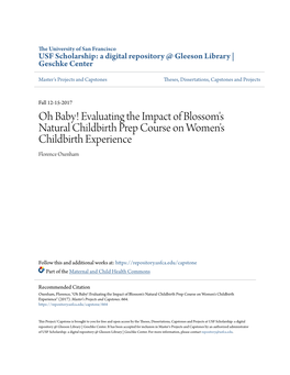 Evaluating the Impact of Blossom's Natural Childbirth Prep Course on Women's Childbirth Experience Florence Oxenham